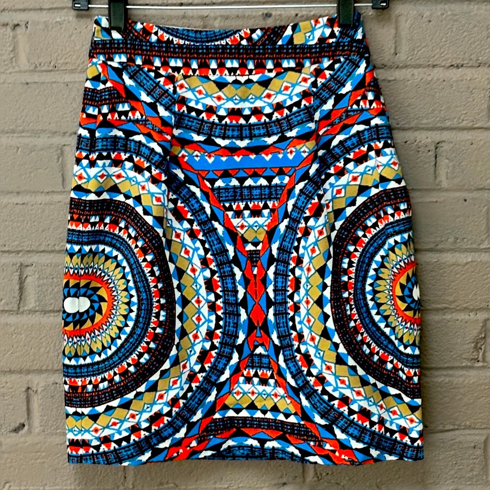 Anthropologie Talitha kaleidoscope medallion Pencil Skirt 0